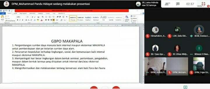 Forum Mahasiswa Tentang Garis Besar Program Organisasi (GBPO)